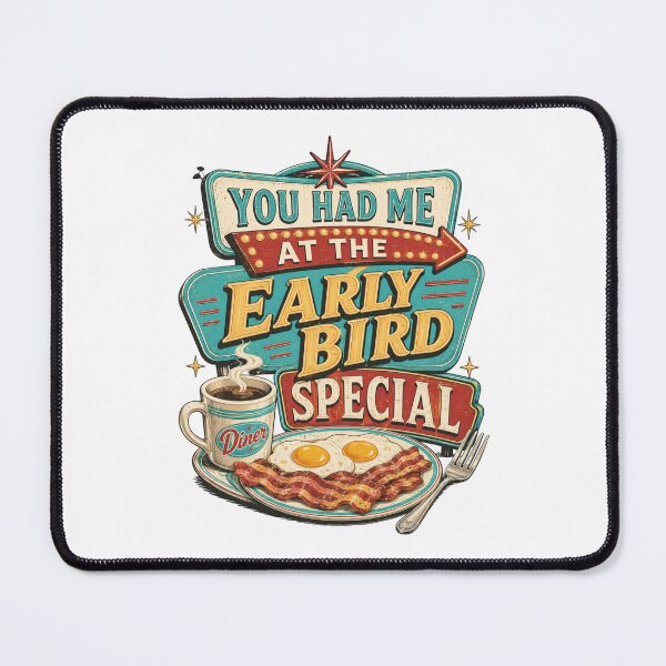 Item preview, You Had Me at the Early Bird Special Funny Senior Retro Diner Breakfast Design | Still Got It Collection designed and sold by SoulThread Studio.