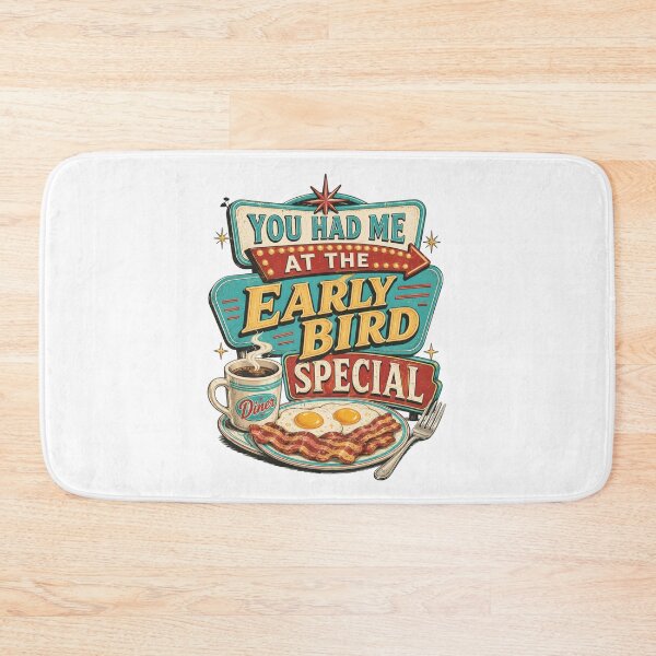 Item preview, You Had Me at the Early Bird Special Funny Senior Retro Diner Breakfast Design | Still Got It Collection designed and sold by SoulThread Studio.