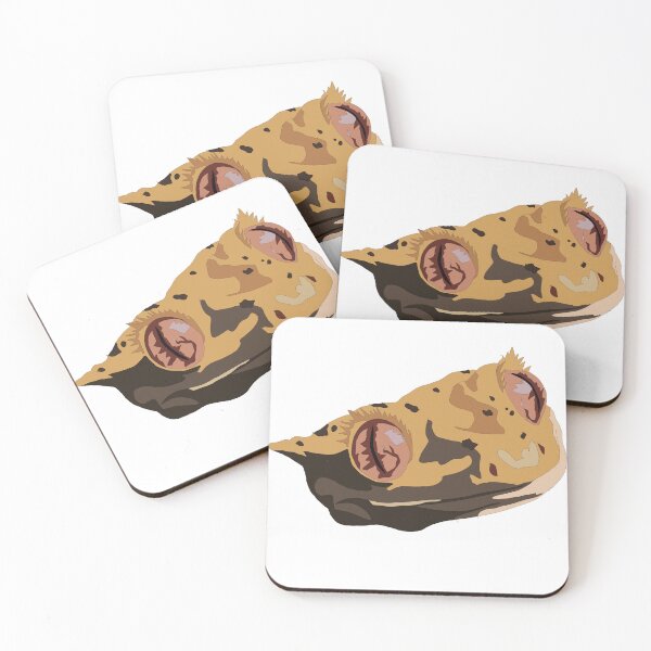 Item preview, Dalmatian crested gecko face designed and sold by LeahcarsArt.