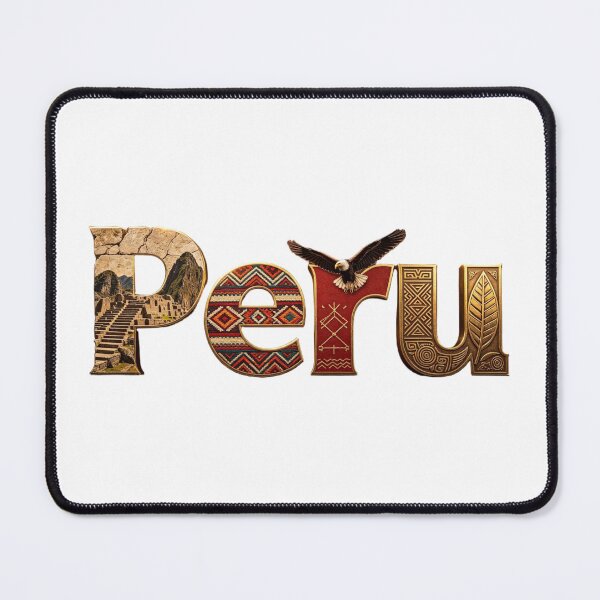 Item preview, Peru Landmark Typography Travel Design | Inca Heritage & Machu Picchu Art designed and sold by VladisWorld.