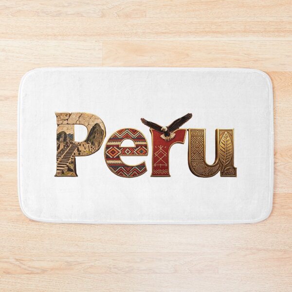 Item preview, Peru Landmark Typography Travel Design | Inca Heritage & Machu Picchu Art designed and sold by VladisWorld.