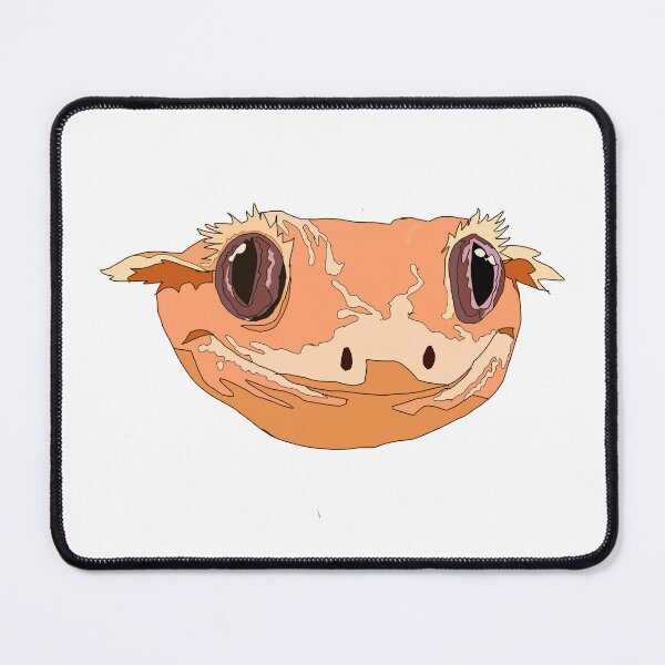 Item preview, Peach crested gecko face designed and sold by LeahcarsArt.