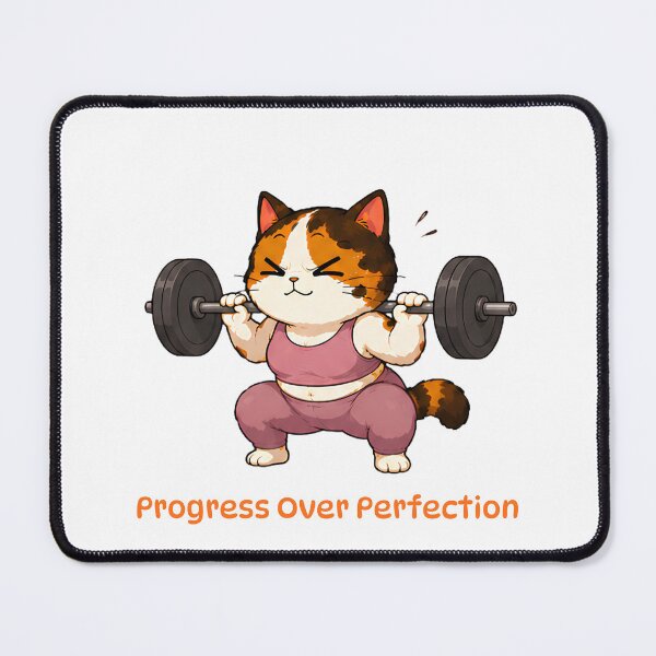 Item preview, Cozy Cute Calico Cat gym - Progress over perfection designed and sold by Lunexa-Lab.