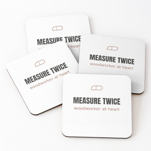 Item preview, Measure Twice - Woodworker Minimalist Tee designed and sold by RankShift.