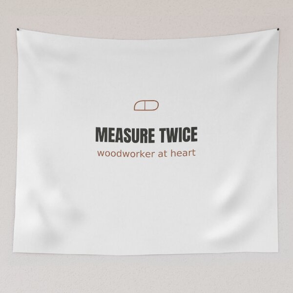 Item preview, Measure Twice - Woodworker Minimalist Tee designed and sold by RankShift.