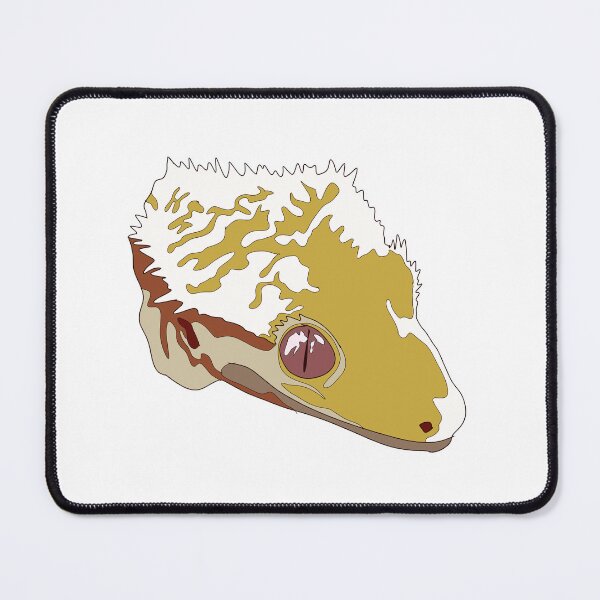 Item preview, Tricolor crested gecko face designed and sold by LeahcarsArt.