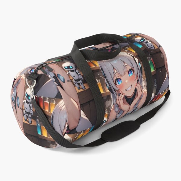 Item preview, Cheerful anime android girl and small robots designed and sold by ArtsJulian.