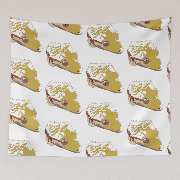 Item preview, Tricolor crested gecko face designed and sold by LeahcarsArt.