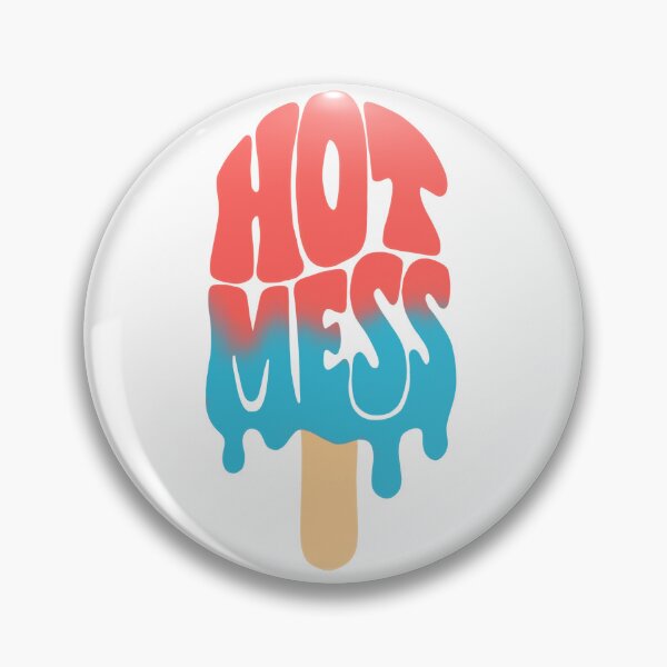 Item preview, Hot Mess Popsicle | Retro Coral and Blue Summer Design designed and sold by RemyLupin.