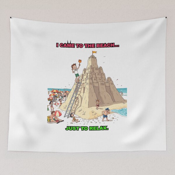Item preview, I Came To The Beach Just To Relax Funny Sand Castle Card Meme designed and sold by bonuspost.