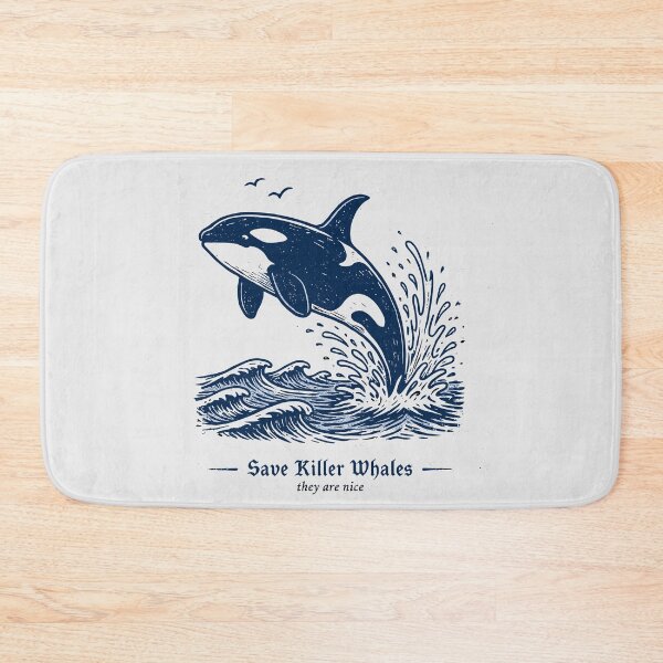 Item preview, Save Killer Whales Vintage Orca Woodcut Ocean Conservation Design designed and sold by paulo silveira.