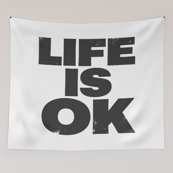 Item preview, LIFE IS OK in Black Grungy Letters designed and sold by StudioDestruct.