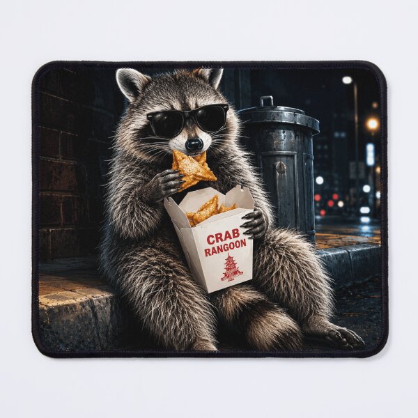 Item preview, Funny Raccoon Eating Crab Rangoon On The Street designed and sold by 76Valeria.