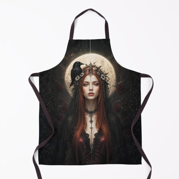 Item preview, Mystical Gothic Portrait of a Woman with Raven and Flowers 4 designed and sold by Lucia Amaris Art.