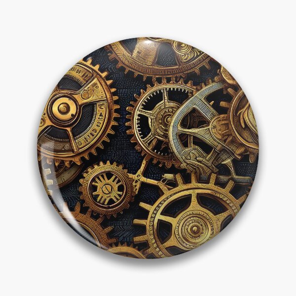 Item preview, Steampunk Industrial Gears (Faux) Brass Machinery Seamless Pattern designed and sold by DEC02.