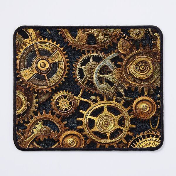 Item preview, Steampunk Industrial Gears (Faux) Brass Machinery Seamless Pattern designed and sold by DEC02.