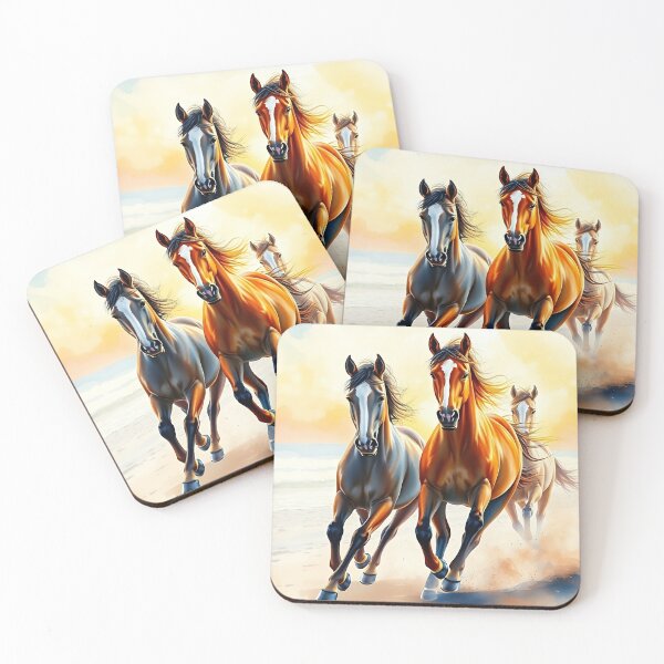 Item preview, Three sunset horses and ocean designed and sold by Khala.