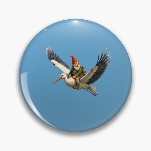 Item preview, Alpine Gnome Riding a Majestic Stork – Funny Fantasy Forest Adventure designed and sold by Alpine-Ink.
