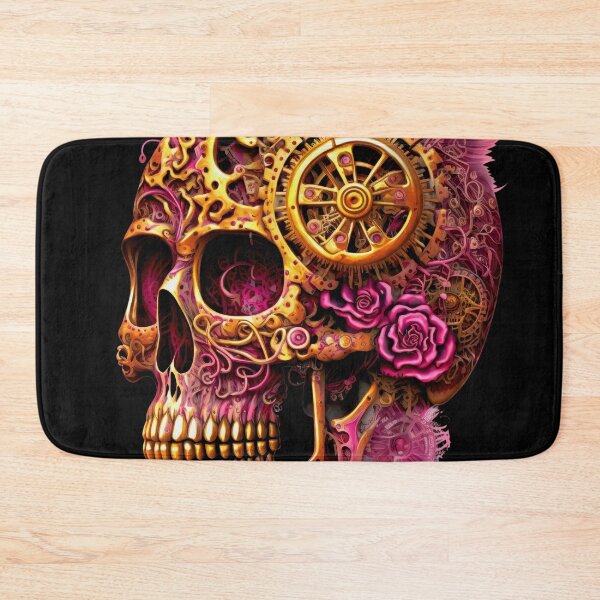 Item preview, Steampunk Pink Skull Design With (Faux) Metallic Gears designed and sold by DEC02.