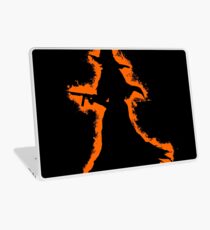 Evil halloween orange and black silhouette Laptop Skin