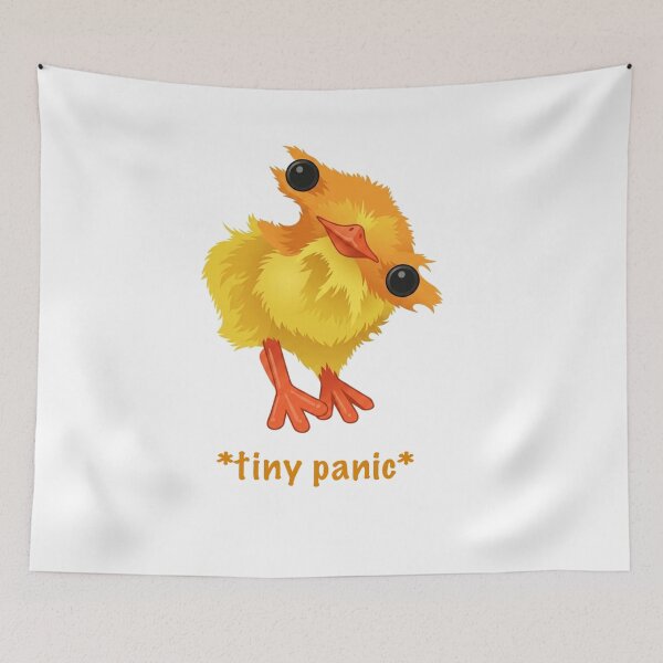 Item preview, Tiny Panic | Cute Chick Meme Sticker designed and sold by SoftPawsAtelier.