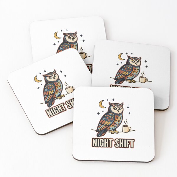Item preview, Night Shift Folk Owl Illustration designed and sold by GoofyShopp.