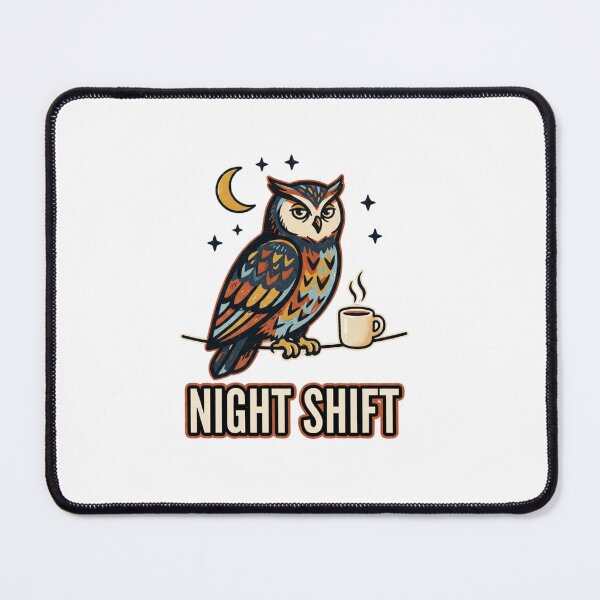 Item preview, Night Shift Folk Owl Illustration designed and sold by GoofyShopp.