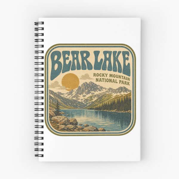 Item preview, Bear Lake Rocky Mountain National Park | Vintage 60s Retro Lake Graphic designed and sold by Rewind Society.
