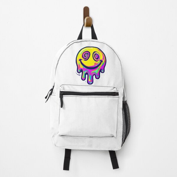 Item preview, Psychedelic Melting Dripping Smiley Sticker Art | Trippy Neon Face designed and sold by Stickero69.