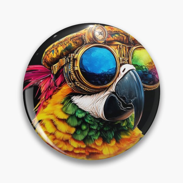 Item preview, Steampunk Colorful Exotic Parrot Art With Steampunk Goggles designed and sold by DEC02.