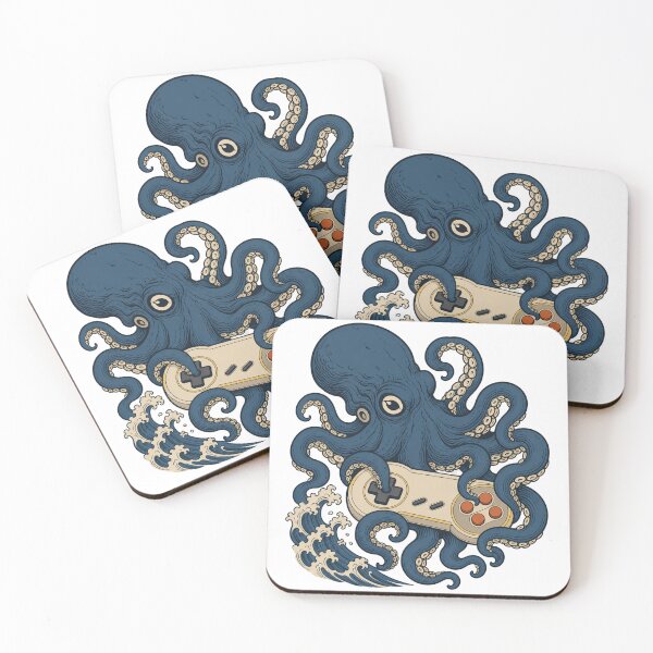 Item preview, Octo-Control Ukiyo-E Octopus Retro Gaming Design designed and sold by MOSIDRIP™.