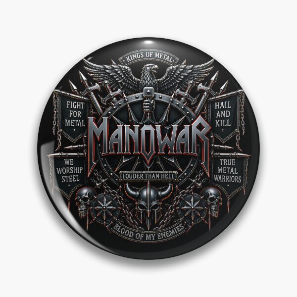 Item preview, Manowar Kings of Metal Warrior Crest Heavy Metal Artwork designed and sold by DeimosArtIntl.