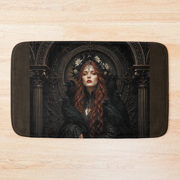 Item preview, Mystical Gothic Portrait of a Woman with Ravens and Flowers 5 designed and sold by Lucia Amaris Art.