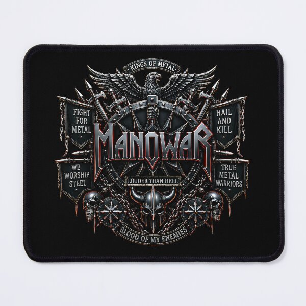 Item preview, Manowar Kings of Metal Warrior Crest Heavy Metal Artwork designed and sold by DeimosArtIntl.
