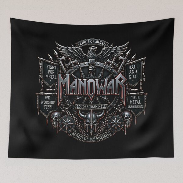 Item preview, Manowar Kings of Metal Warrior Crest Heavy Metal Artwork designed and sold by DeimosArtIntl.