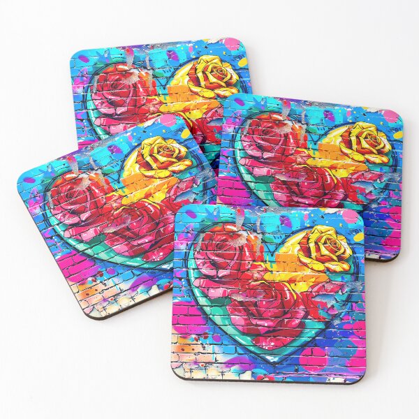 Item preview, Graffiti Colorful Heart With Roses Wall Art Mural  designed and sold by DEC02.