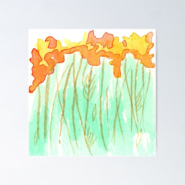 Item preview, Orange Flower Garden Watercolor designed and sold by SillaHoekstra.