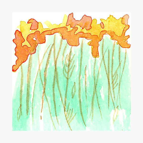 Item preview, Orange Flower Garden Watercolor designed and sold by SillaHoekstra.