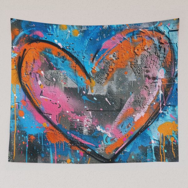 Item preview, Graffiti Colorful Heart Design On Urban City Wall  designed and sold by DEC02.