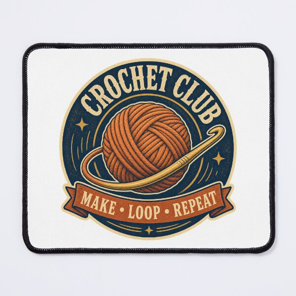 Item preview, Crochet Shirt Vintage Yarn Club Badge designed and sold by Freshloop Studio | Whimsical Vintage Art.