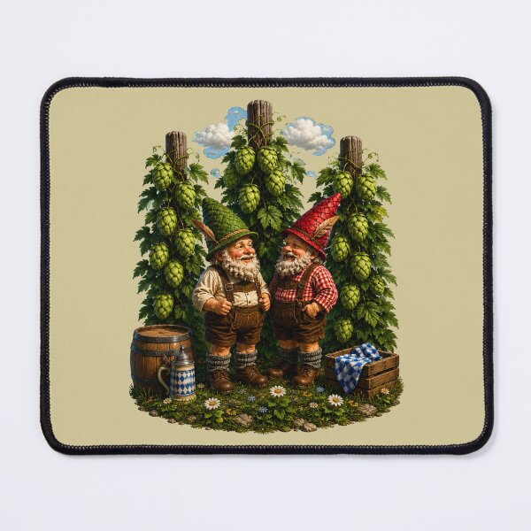 Item preview, Bavarian Garden Gnomes – Funny Hop Garden Dwarfs Illustration designed and sold by Alpine-Ink.