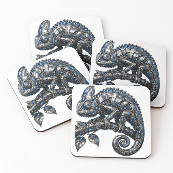 Item preview, Steel Chameleon V5+ | Premium Mechanical Chameleon | Futuristic Cyber Reptile Art designed and sold by SteelCoat Studio.