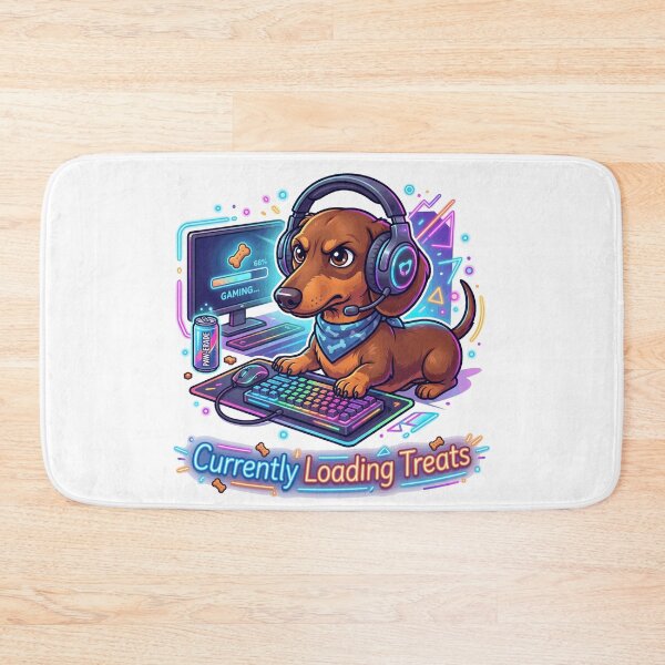 Item preview, Gamer Dachshund Currently Loading Treats Funny Design designed and sold by jgoteiner.