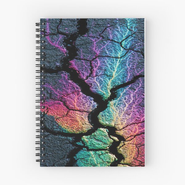 Item preview, The Earth's Vital Energy, Luminescent Veins on Cracked Earth - Abstract Neon Art with Fissures and Electric Roots designed and sold by RAYBIL.