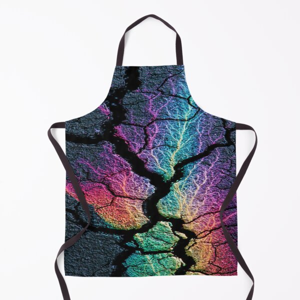 Item preview, The Earth's Vital Energy, Luminescent Veins on Cracked Earth - Abstract Neon Art with Fissures and Electric Roots designed and sold by RAYBIL.