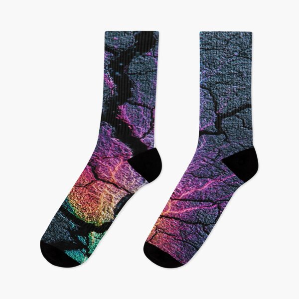 Item preview, The Earth's Vital Energy, Luminescent Veins on Cracked Earth - Abstract Neon Art with Fissures and Electric Roots designed and sold by RAYBIL.