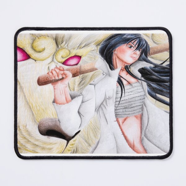 Item preview, Warrior Girl with Guardian Spirit Traditional Drawing designed and sold by CuervoRonronero.