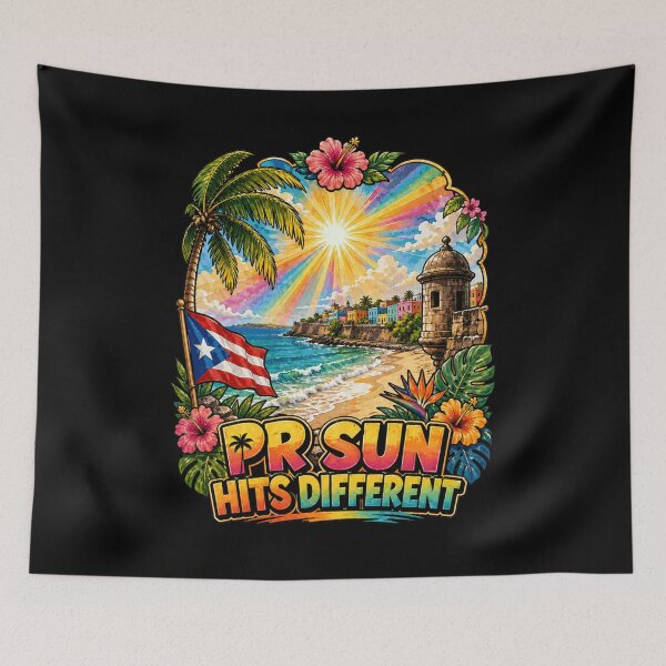 Item preview, PR Sun Hits Different Puerto Rico Tropical Beach designed and sold by No Limits T-Shirts.