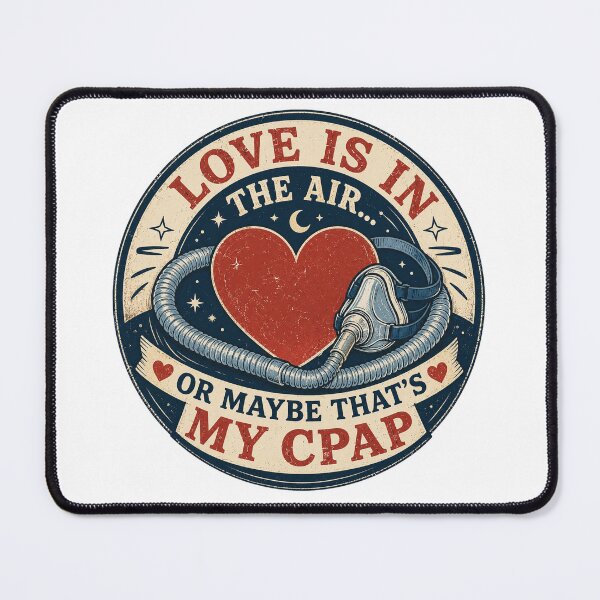 Item preview, Love Is in the Air or Maybe That's My CPAP Funny Design | Retro CPAP Badge | Sleep Apnea Humor | Still Got It Collection designed and sold by SoulThread Studio.