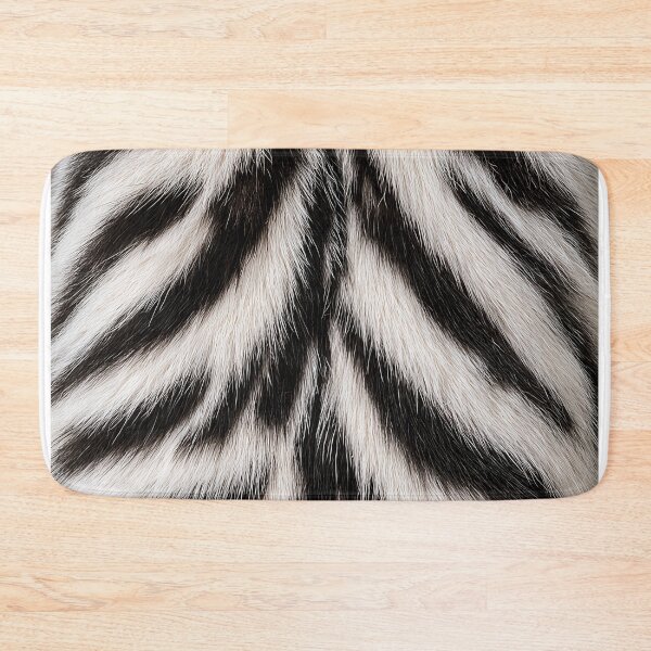 Item preview, White Tiger Back Fur Pattern - Realistic Black & White Symmetrical Design designed and sold by Nine Lives Studio.